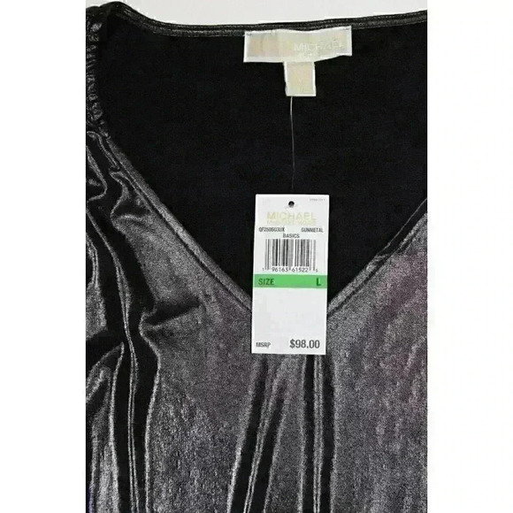 NEW! MICHAEL Michael Kors Women's L V-neck Flutter Sleeve Top MSRP $98 - Picture 3 of 3